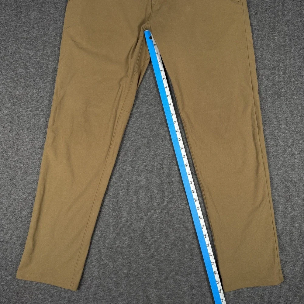 Lululemon Pants Men 32x30 Khaki Commission Classic 5 Pocket Trouser Warpstreme * - Picture 10 of 12